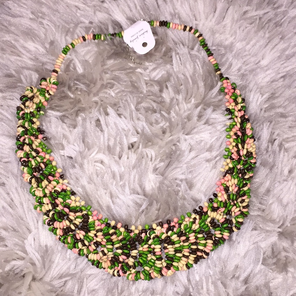 Statement Piece Wood Bead Necklace